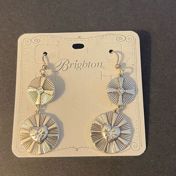Brighton Celeste Double Drop French Wire Earrings NWT - Picture 2 of 5